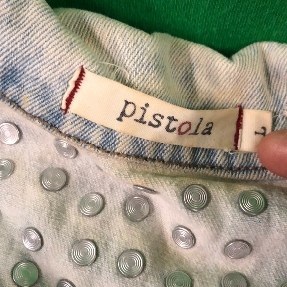 Pistola whitewashed denim studded vest - Picture 5 of 8